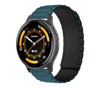 RosMank 22mm Correa de silicona Compatible con Garmin Venu 3 45mm/Venu 2/Vivoactive 4/Active, Correa de Repuesto Magnética para Garmin Forerunner 570 47mm/Forerunner 265/Forerunner 255, VerdeNegro