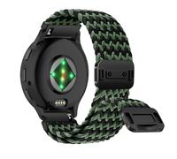 RosMank 22mm Trenzada Correa trenzada compatible con Garmin Venu 3 / Venu 2 / Vivoactive 4 / Active, Correa de repuesto de nailon para Garmin Forerunner 265 / Forerunner 255 (NegroVerde)