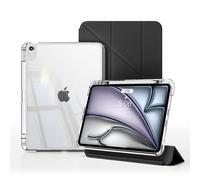 RosMank Y Fold Funda para iPad A16 11th Generation(2025 11inch)/iPad 10th Generation(2022 10.9inch)con Soporte para Apple Pencil,Soporte Función Funda, Carcasa Transparente,PU Pantalla Protector,Negro