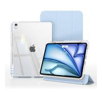 RosMank Y Fold Funda para iPad A16 11th Generation(2025 11inch)/iPad 10th Generation(2022 10.9inch)con Soporte para Apple Pencil,Soporte Función Funda, Carcasa Transparente,PU Pantalla Protector,Azul