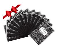 ROSMONDE 12 PACCO Craft Paper Composition Notebook 200 pginas (100 hojas) 4x4 Graph Graph Composition Notebook de mrmol negro Cover Hard Cover Note