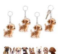 Rosqmor 4 Piezas Perro Llavero, Llaveros De Pelo De Mascota, Caja De Almacenamiento De Pelo De Perro, Keychain Un Regalo Conmemorativo para Conocer A un Perros (Orejas grandes)