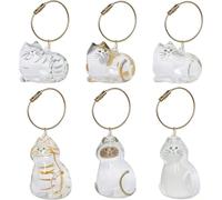 Rosqmor 6 Piezas Llavero Gato, Llaveros De Pelo De Mascota, Caja De Almacenamiento De Pelo De Gato, Keychain Un Regalo Conmemorativo para Conocer Al Gato Que Ama