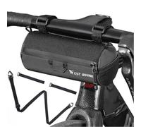 Rosqmor Bolsa Manillar Bicicleta, Bolsa Delantera para Bicicleta con Correas para Los Hombros, Ligero E Impermeable Bike Front Bag para Bicicletas De Montaña, De Carretera, Urbanas y Gravel,Negro 1L