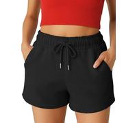 ROSS CAMP Pantalones cortos para mujer - Pantalones cortos de verano para mujer, pantalones cortos de deporte, pantalones cortos para correr, pantalones de entrenamiento para mujer, Negro , XXL