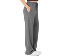 ROSS CAMP Pantalones de chándal para mujer, de algodón, largos, de entrenamiento, pantalones de correr, cómodos, pantalones de chándal de pierna ancha con cintura elástica, pantalones de yoga