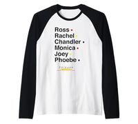 Ross Rachel Chandler Monica Joey Phoebe Amigos Reunión Camiseta Manga Raglan