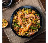 ROSSETTO Paellera Induccion Gas Paella 36 cm Acero Inoxidable 18/10， Revestimiento Antiadherente Sin PFOA, 6 raciones, Negro