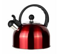 Rossetto-Tetera clásica para induccion,hervidor de agua gas,INOX premier, 2.5 L, rojo,con silbato,mango antiquemaduras,aptas para todo tipo de fuegos