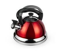 ROSSETTO Tetera Silbadora de Inducción 3 L Acero Inoxidable Teteras para Cocina, Hervidor de Gas, Mango Plegable Resistente al Calor Toda Inducción de Calor Tetera de Inducción con Silbato Roja