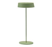 ROSSINI Inemuri Lámpara de mesa LED recargable inalámbrica portátil con USB táctil regulable IP54 Uso interior y exterior H.38 cm 2.2 vatios luz cálida 2700 K 12 horas de autonomía (verde manzana)