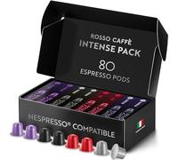 ROSSO CAFFÈ ROSSO CAFFE - Cápsulas de café espresso para máquinas Nespresso, edición reserva, paquete extra oscuro premium, 80 cápsulas de aluminio