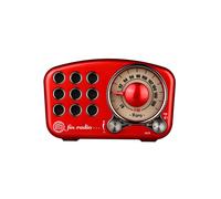 (Rosso) Radio de época, altoparlante Bluetooth 5.0 retro en legno di noce, radio FM con estilo clásico