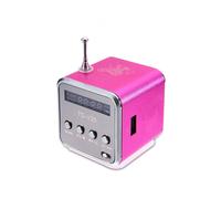 (Rosso rosa) TD-V26 Mini radio FM portátil Altoparlantes y receptores Soporte para tarjeta TF Micro