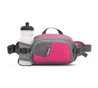 ROSSRORE Riñonera unisex para exteriores, multifuncional, para correr, para botella de agua, impermeable, bolsa cruzada para el pecho, bolsa de yoga con soporte para botella de agua, rosa roja, XL,