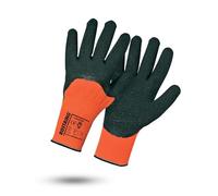 ROSTAING COLDPRO - 1 par de guantes de construcción para clima frío y cálido, color naranja/negro