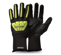 ROSTAING Guantes RESCUEPRO - Par de astilleros para grandes trabajos intensivos - Con refuerzos de color amarillo neón para bricolaje, anticorte y protección contra golpes