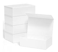 ROSTELACK Caja de regalo, 10 x 6 x 3 pies, 5 unidades, color blanco, embalaje de regalo de lujo con tapa de cierre magnético, ideal para Navidad, Acción de Gracias, boda, Día de la Madre, regalos de