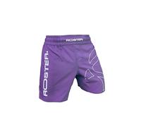 ROSTER. BJJ Pantalones Cortos de Entramiento, MMA, Boxeo, Kick Boxing, Unisex (FR/ES, Letras, L, Regular, Regular, Morado)