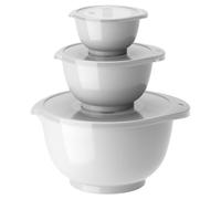 Rosti Margrethe - Juego de cuencos (6 tazones para mezclar con 3 tazones y 3 tapas, plástico reciclable, 0,25 litros, 0,75 litros y 3 litros, color blanco