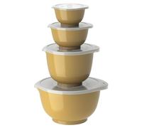 Rosti Margrethe - Juego de cuencos (8 tazones para mezclar con 4 tazones y 4 tapas, plástico reciclable, 0,25 litros, 0,5 litros, 1,5 litros y 3 litros, Curry