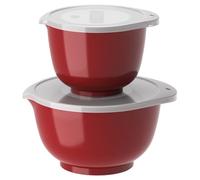 Rosti Mepal – Juego de cuencos Margrethe, 2 cuencos (1,5 y 3 L) y 2 tapas, reciclable – Rojo