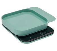 Rosti Mensura - Báscula de cocina digital con cuenco y función tara, peso máximo 10 kg, 16,5 x 20,3 x 3,5 cm, color verde nórdico