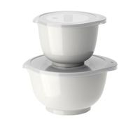 Rosti Margrethe - Juego de cuencos para mezclar (4 piezas, con 2 cuencos y 2 tapas, plástico reciclable, 1,5 y 3 L), color blanco