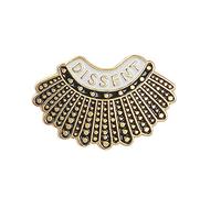 ROSTIVO Broches esmaltados con diseño de Ruth Bader Ginsburg Feminista RBG Dissent Collar Pin Mujer Justicia Broches, esmaltado, esmaltado
