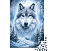 Rostro de Lobo Invernal 70x50cm/1000pcs Rompecabezas para Adultos - Estilo artístico fantástico Juguete De Bricolaje