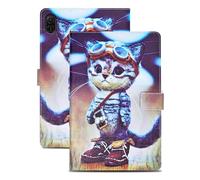 Rostsant Funda Honor Pad X8a 11 Pulgadas PU Caso de Cuero Funda Honor Pad X8a Tipo Cartera Carcasa para Honor Pad X8a 11 Pulgadas Gato de Aventura