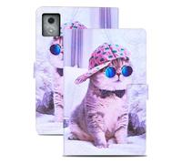 Rostsant Funda Lenovo Idea Tab Pro 12,7 Pulgadas 2025 TB-373FU TB-375FC PU Caso de Cuero Funda Tipo Cartera Carcasa para Lenovo Idea Tab Pro 12.7 Pulgadas 2025 Sombrero Gato