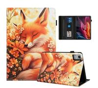 Rostsant Funda Lenovo Idea Tab Pro 12,7 Pulgadas 2025 TB-373FU TB-375FC PU Caso de Cuero Funda Tipo Cartera Carcasa para Lenovo Idea Tab Pro 2025 Zorro de Flor