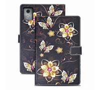 Rostsant Funda Lenovo Tab K11 Plus PU Caso de Cuero Funda Lenovo Tab M11 Plus/Lenovo Tab K11 Plus Tipo Cartera Carcasa para Lenovo Tab M11 Plus/Lenovo Tab K11 Plus 11.45 Pulgadas Mariposa Dorada