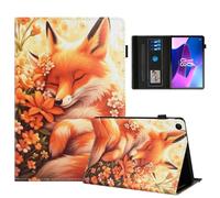 Rostsant Funda Lenovo Tab M10 3rd Gen 10.1 Pulgadas PU Caso de Cuero Funda Tipo Cartera Carcasa para Lenovo Tab M10 3rd Gen 10.1 Pulgadas 2022 TB-328FU/TB-328XU Zorro de Flor
