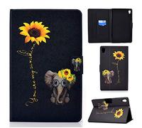 Rostsant Funda Lenovo Tab M10 HD 2ª Generación Caso de Billetera Ranura para Tarjetas Función Soporte Carcasa para Lenovo M10 HD 2ª Generación 2020 10.1 Pulgada TB-X306X / TB-X306F Flor de Elefante