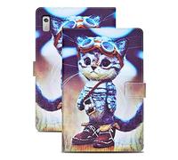 Rostsant Funda Lenovo Tab M9 2023 PU Carcase de Cuero Funda Lenovo Tab M9 9 Tipo Cartera Funda Libro para Lenovo Tab M9 2023 9 Pulgada Lenovo Tab M9 TB-310FU - Gato de Aventura