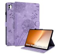 Rostsant Funda para Honor MagicPad3 Pro 13.3 Pulgadas 2025 Funda de Cartera de Cuero con Estampado de Diente de león Cubierta magnética para Tarjetas Violeta