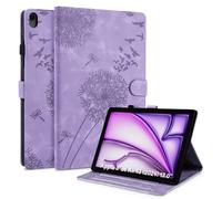 Rostsant Funda para iPad Air 13 2024/iPad Pro 12.9 Pulgadas Funda de Cartera de Cuero con Estampado de Diente de león para Libro con Ranura para Tarjetas para iPad Air 13 2024 13 Pulgadas Violeta