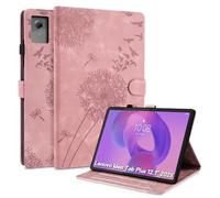 Rostsant Funda para Lenovo Idea Tab Plus 12.1 Pulgadas 2025 Funda de Cartera de Cuero con Estampado de Diente de león Cubierta magnética para Lenovo Idea Tab Plus Oro Rosa
