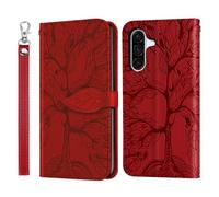Rostsant Funda para Samsung Galaxy A57 5G Árbol en Relieve Carcasa de Cuero PU Cartera Magnético Funda Teléfono Billetera para Samsung Galaxy A57 5G Rojo