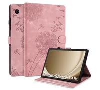 Rostsant Funda para Samsung Galaxy Tab A11+ 11 Pulgadas 2025 SM-X230/SM-X235/SM-X236B Funda de Cartera de Cuero con Estampado de Diente de león Cubierta magnética para Galaxy Tab A11 Plus Oro Rosa