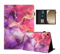 Rostsant Funda para Samsung Galaxy Tab A11+ 11 Pulgadas 2025 SM-X230/SM-X235/SM-X236B PU Caso de Cuero Funda Tipo Cartera Carcasa para Galaxy Tab A11 Plus Mármol Rosa Dorado