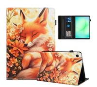 Rostsant Funda para Samsung Galaxy Tab A11 8.7 Pulgadas 2025 SM-X133/SM-X135 PU Caso de Cuero Funda Tipo Cartera Carcasa para Galaxy Tab A11 8.7 Pulgadas 2025 Zorro de Flor