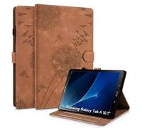 Rostsant Funda para Samsung Galaxy Tab A6 2016 Funda de Cartera de Cuero con Estampado de Diente de león Cubierta magnética para Libro para Galaxy Tab A6 10,1 Pulgadas SM-T580/T585 Marrón