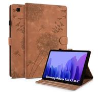 Rostsant Funda para Samsung Galaxy Tab A7 10,4 Pulgadas 2022/2020 Funda de Cartera de Cuero con Estampado de Diente de león Cubierta magnética para Samsung Galaxy Tab A7 T500/T509/T505/T507 Marrón