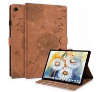 Rostsant Funda para Samsung Galaxy Tab a9 Plus Funda de Cartera de Cuero con Estampado de Diente de león Cubierta magnética para Libro con Ranura para Tarjetas para Samsung Tab a9+ Marrón