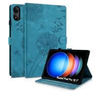 Rostsant Funda para Xiaomi Pad 6s Pro 12.4 Pulgadas Funda de Cartera de Cuero con Estampado de Diente de león para Libro con Ranura para Tarjetas para Xiaomi Pad 6s Pro 12.4 Pulgadas Azul