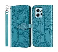 Rostsant Funda para Xiaomi Redmi Note 12 4G Árbol en Relieve Carcasa Xiaomi Redmi Note 12 4G de Cuero PU Funda Teléfono Billetera para Xiaomi Redmi Note 12 4G - Azul