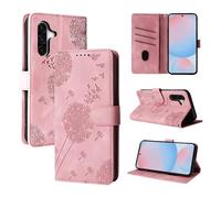 Rostsant Funda Samsung Galaxy A56 5G Diente de león Carcasa de Cuero PU Billetera Magnético Funda del Libro con Ranuras para Tarjetas para Samsung Galaxy A56 5G Oro Rosa